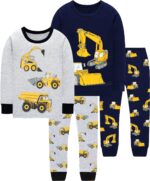 EULLA Kinder Schlafanzug Langarm 100% Baumwolle – Zweiteiliger Pyjama für Jungen 1-7 Jahre