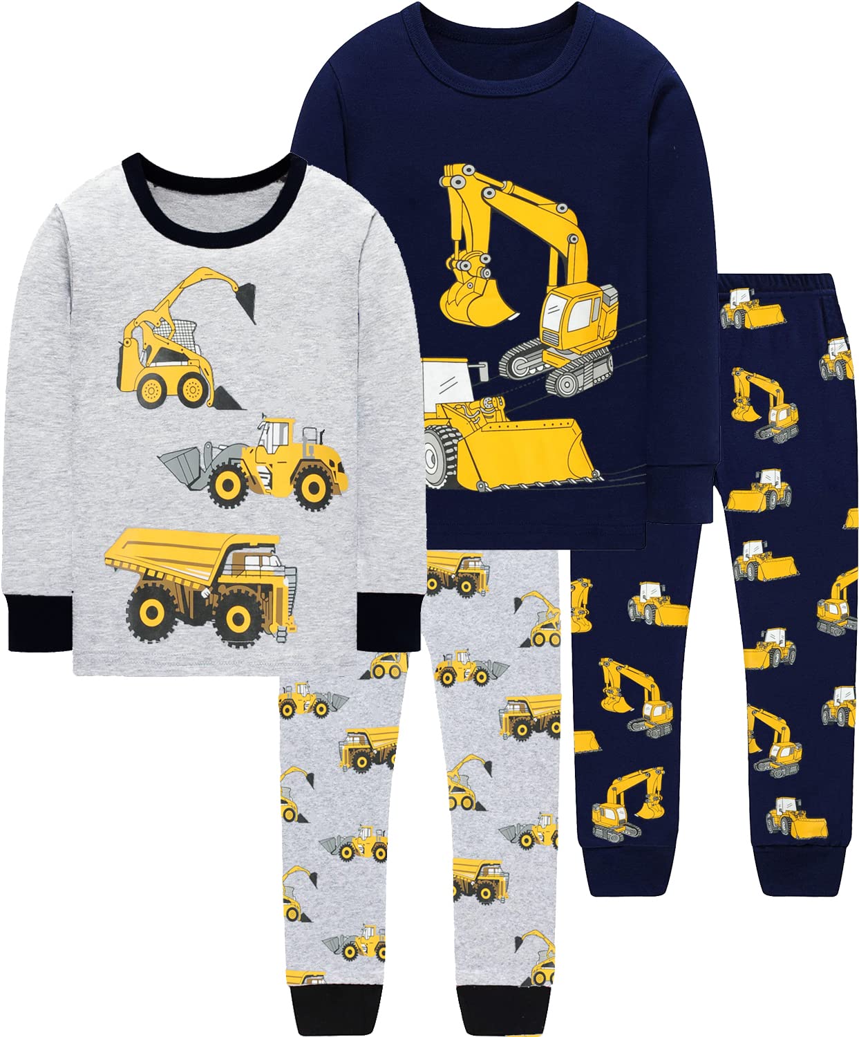 EULLA Kinder Schlafanzug Langarm 100% Baumwolle – Zweiteiliger Pyjama für Jungen 1-7 Jahre