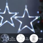 BLOOMWIN 2M Lichtervorhang mit 138 LED Sternen – Kaltweiße Weihnachtsbeleuchtung für Fenster – Bild 2