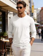 EKLENTSON Langarm T-Shirt Herren Baumwolle – Komfortables Basic Shirt Regular Fit – Bild 3