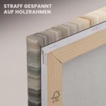 MuchoWow Weihnachtsleinwand Rentier 90x60 cm – Beige Wandbild mit Holzrahmen – Bild 3