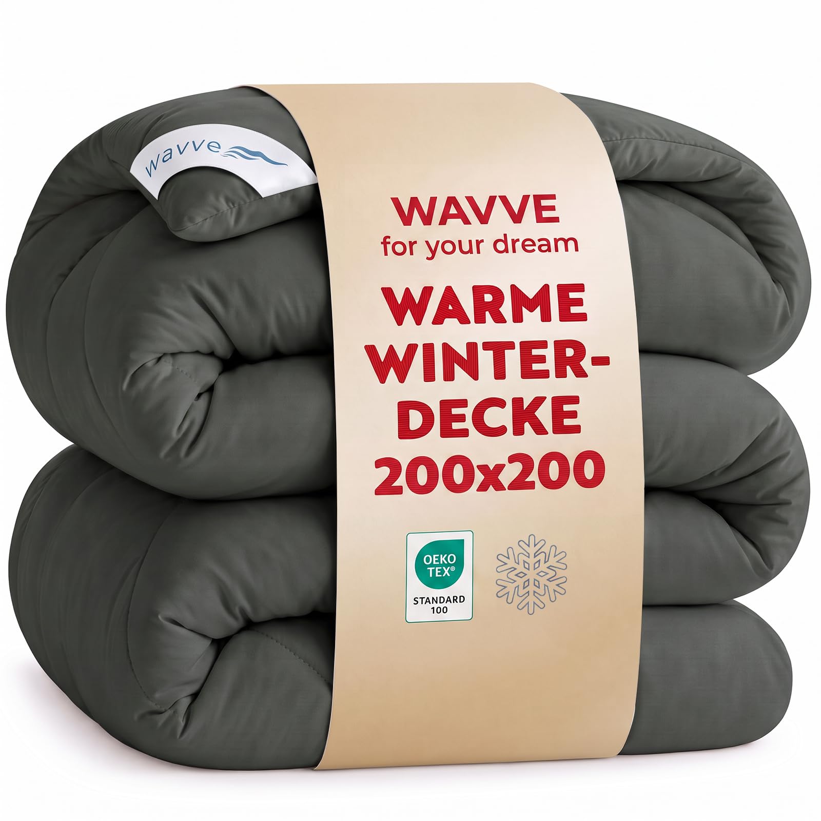 WAVVE Winterdecke 200x200 cm – Wärmende Steppdecke mit Mikrofaser-Füllung für erholsamen Schlaf
