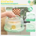 Ohuhu Kuchen Transportbox 10 Zoll – 3in1 Tortenbox mit Cupcake Tablett & Tragegriff – Bild 2