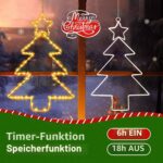 Dekofun 3er-Set LED Weihnachtsbäume 55 LEDs – Batteriebetriebene Fensterbeleuchtung mit Timer – Bild 5