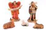 ELLUG Mini Krippenfiguren Set 11-teilig – Edle Weihnachtskrippe mit Goldakzenten – Bild 4