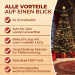 Spielwerk® Adventskalender zum Befüllen Winterlandschaft – 24 Holztürchen mit LED für Weihnachten – Bild 9