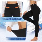 HIPOWER Thermo Leggings Damen gefüttert – Wärmeleggings mit Fleece für Winter – Bild 2