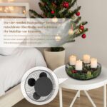 Sziqiqi Adventskranz Modern 30cm Metall Schwarz – Kerzenhalter mit Metallgestell für Weihnachtsdeko – Bild 6