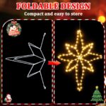 Quntis 2er Set LED Weihnachtsstern 58cm faltbar – Warmweiss Fensterdeko mit Timer – Bild 3