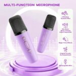 YLL Mini Karaoke Maschine mit 2 kabellosen Mikrofonen – Tragbar für Kinder ab 3 Jahren – Bild 6