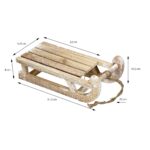 Holz Deko-Schlitten mit 25 warmweißen LEDs – Weihnachtsdekoration 31,5 cm – Bild 2