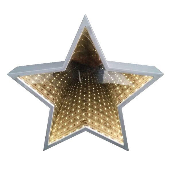 hellum LED Infinity Stern warmweiss Ø29,5cm – 3D Effekt Weihnachtsdeko mit Timer & Batterie