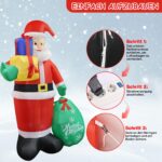 MISTRO Aufblasbarer Weihnachtsmann 245 cm mit LED – Outdoor Weihnachtsdeko für Garten – Bild 3
