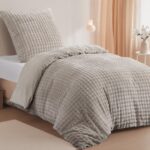 RUIKASI Winter Plüsch Bettwäsche 135x200 cm – 3D Bubble Fleece mit Reissverschluss – Bild 2