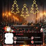 Dekofun 3er-Set LED Weihnachtsbäume 55 LEDs – Batteriebetriebene Fensterbeleuchtung mit Timer – Bild 4