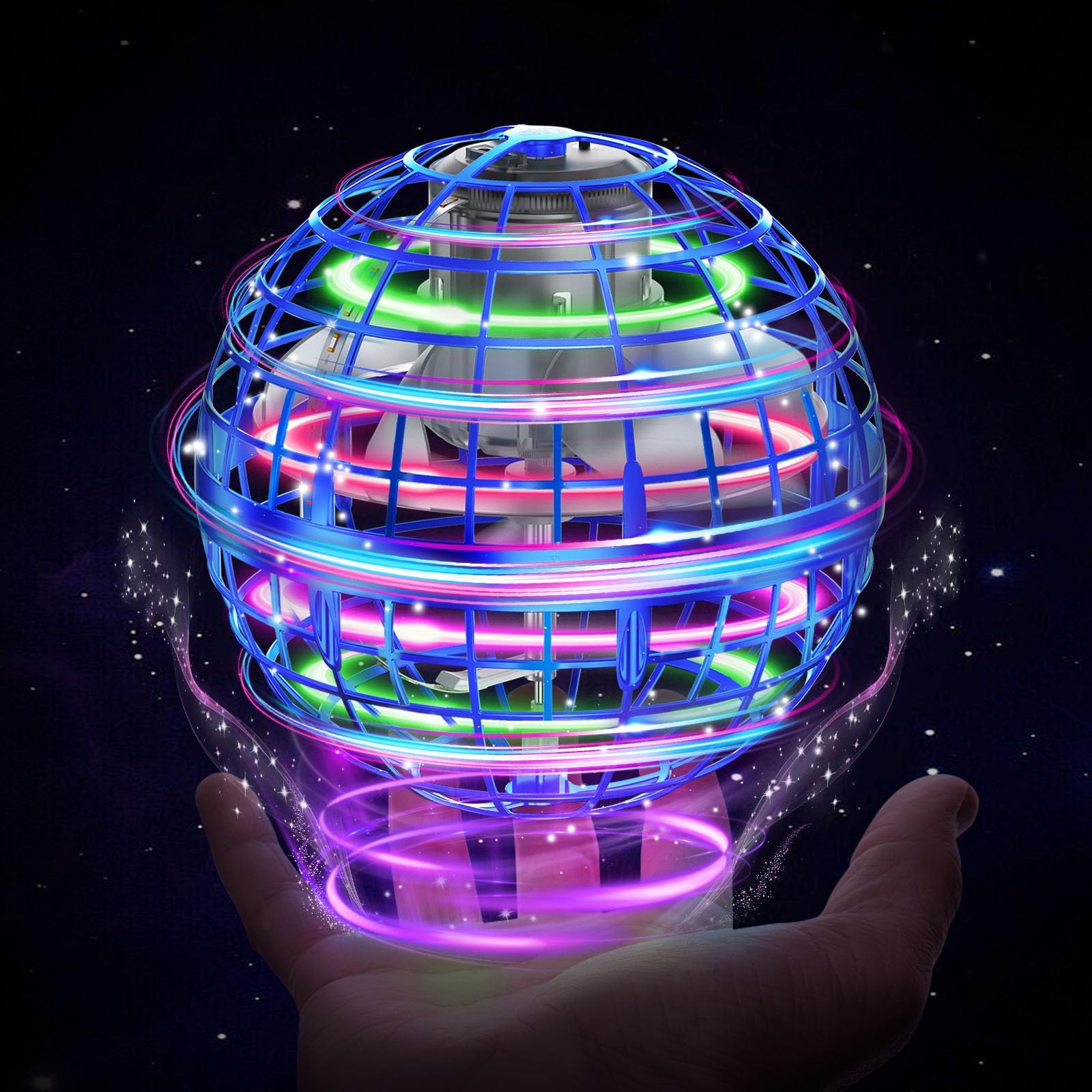 XINHOME Fliegender Ball mit RGB-LED – Interaktives Hover Spielzeug für Kinder 6–12 Jahre