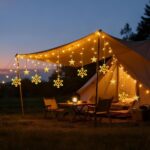 150 LED Schneeflocken & Sterne Lichtervorhang 2,3m – Warmweiss mit 8 Modi & Timer – Bild 9