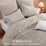 RUIKASI Winter Plüsch Bettwäsche 135x200 cm – 3D Bubble Fleece mit Reissverschluss – Bild 4