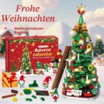 CHILDGO Weihnachtsbaum Adventskalender – 888 Bausteine mit LED für 24 Tage Countdown – Bild 5