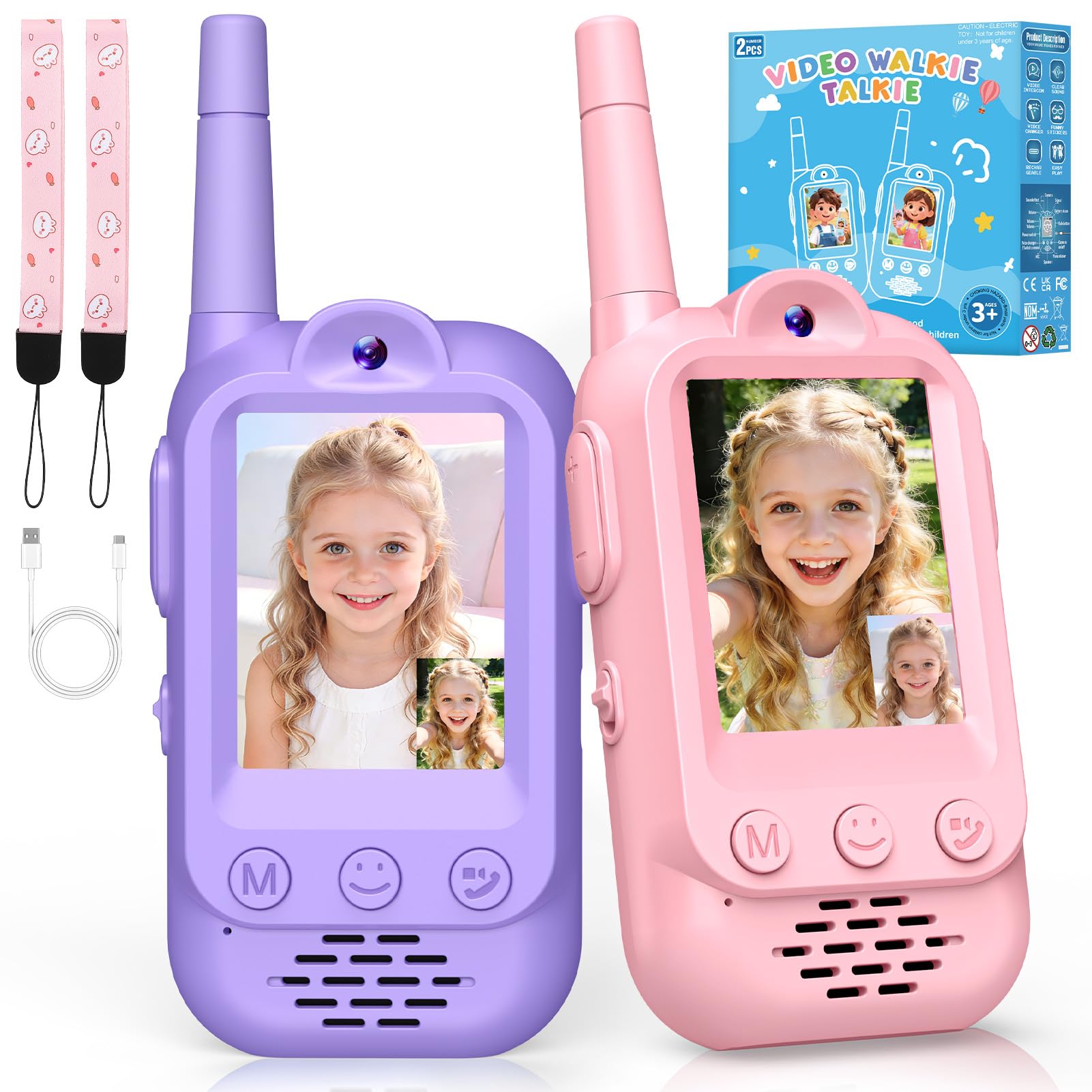 iKidiki Video Walkie Talkie für Kinder ab 3 Jahren – HD Videoanrufe mit Spracheffekten