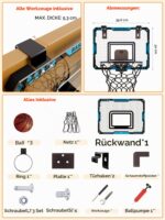 BATURU Mini Basketballkorb Indoor mit LED-Anzeigetafel & Sound – Faltbar für Kinderzimmer – Bild 7