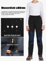 HFDWYJ Winterhose Kinder – Gefütterte Skihose wasserdicht & winddicht für Outdoor – Bild 4