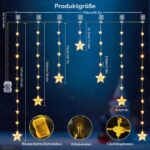Quntis LED Sternenvorhang 74er mit Timer – IP65 Weihnachtsdeko für Innen & Aussen – Bild 4