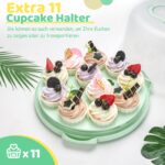 Ohuhu Kuchen Transportbox 10 Zoll – 3in1 Tortenbox mit Cupcake Tablett & Tragegriff – Bild 3