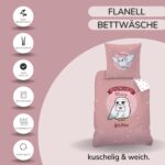 Harry Potter Bettwäsche 135x200 Flanell – Hedwig Kinderbettwäsche aus 100% Baumwolle – Bild 4