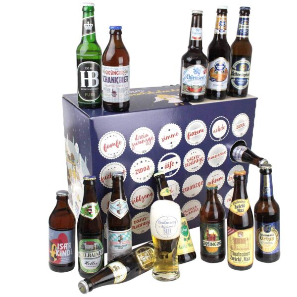 Bavariashop Bayerischer Bier Adventskalender 2026 Blaue Edition – 23 Traditionsbiersorten