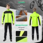 ROCKBROS Winter Fahrrad Jacke + Hose Set – Winddicht & Thermo Softshelljacke mit Reflektoren – Bild 2