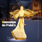 COSTWAY Beleuchteter Weihnachtsengel 160 cm mit 180 LED-Lichtern – Outdoor Weihnachtsdeko – Bild 2
