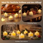 cimetech 12 LED Teelichter USB-C Wiederaufladbar mit Fernbedienung & Timer – Bild 5