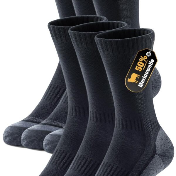 Ruixue Merino Wandersocken 3er-Pack – Thermosocken für Herren, Damen & Kinder