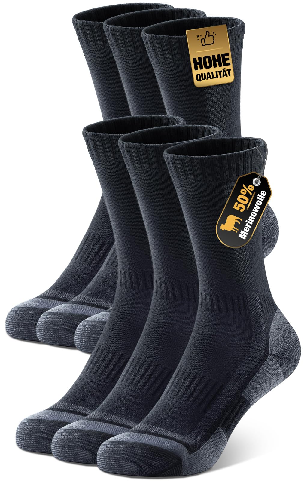 71lpYlpgaML._SY1600_.jpg Ruixue Merino Wandersocken 3er-Pack – Thermosocken für Herren, Damen & Kinder – Bild 1