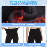 AMIYOYO Thermo-Leggings Damen Winter High Waist mit Taschen – 2er Pack – Bild 3