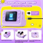 HiMont Kinder-Sofortbildkamera 1080P mit 32GB & Druckpapier – Violett – Bild 7