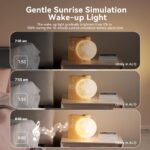 RETEYUNG 3D Mondlampe mit Lichtwecker & Doppel-Weckfunktion – LED-Uhr mit 8 RGB Farben & 10 Naturklängen – Bild 7