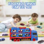 maysida Autotransporter mit Rennbahn 165 cm – 2-in-1 Spielzeug mit 10 Mini-Autos für Kinder – Bild 7