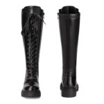 DREAM PAIRS Kniehohe Schnürstiefel Damen – Chunky Plateau mit rutschfester Sohle & Fleecefutter – Bild 5