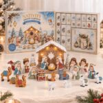 Krippen-Adventskalender 2026 mit LED-Beleuchtung – 24 Figuren & Strickoptik für Kinder
