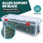 Kreher Weihnachtsbaum Aufbewahrungsbox XL mit Rollen transparent (2er-Set) – 116,5 x 50,3 x 39 cm – Bild 4