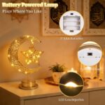 BomKra LED Mond Tischlampe Batteriebetrieben – Warmweisses Nachtlicht für Schlafzimmer & Deko – Bild 3