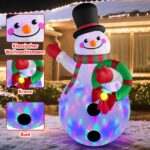 Danxilu Aufblasbarer Weihnachtsschneemann 1,83m mit rotierenden LED-Lichtern – Gartendeko – Bild 3