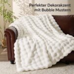 BEDELITE Bubble Kuscheldecke 150x200 cm Kaninchenfellimitat – Premium Wohndecke 870GSM – Bild 4