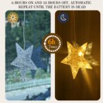 Quntis LED-Sternenlichterkette 0,8m mit Timer & Batteriebetrieb – 30 warmweisse LEDs für Innen & Aussen – Bild 3
