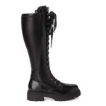 DREAM PAIRS Kniehohe Schnürstiefel Damen – Chunky Plateau mit rutschfester Sohle & Fleecefutter – Bild 2