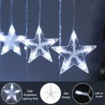 BLOOMWIN 2M Lichtervorhang mit 138 LED Sternen – Kaltweiße Weihnachtsbeleuchtung für Fenster – Bild 3