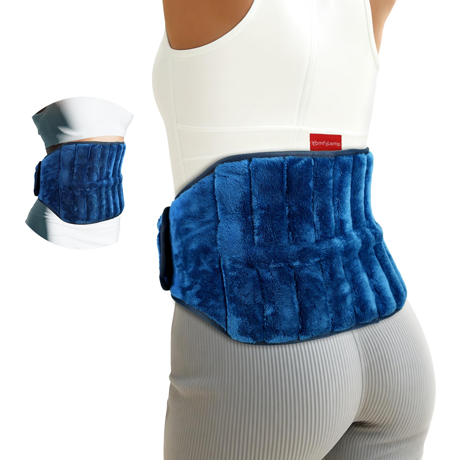 Comfytemp Wärmekissen 1,2kg mit Leinsamen & Tonperlen – Mikrowellen-Heizgürtel für Rücken & Bauch