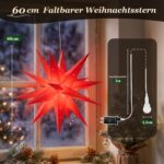 SALCAR 60cm 3D LED Leuchtstern Rot – Wetterfester Weihnachtsstern für Innen & Aussen – Bild 4